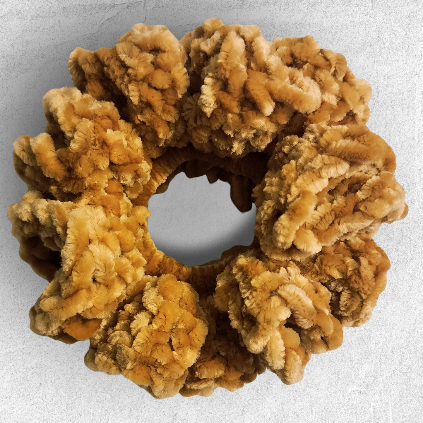 Crochet Velvet Scrunchie – Gold
