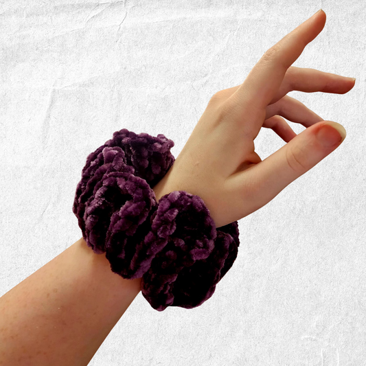 Crochet Velvet Scrunchie – Purple