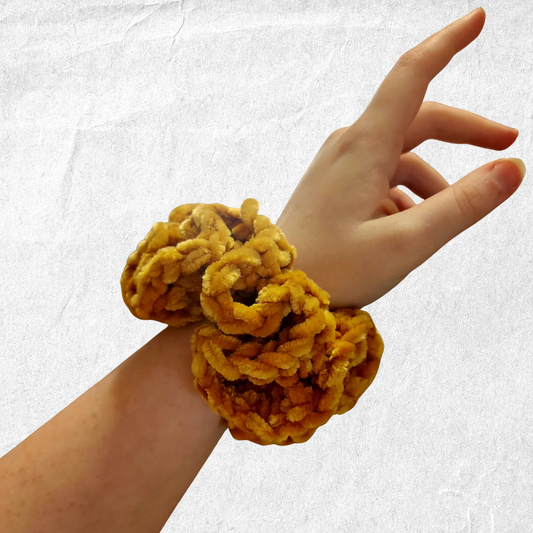 Crochet Velvet Scrunchie – Gold
