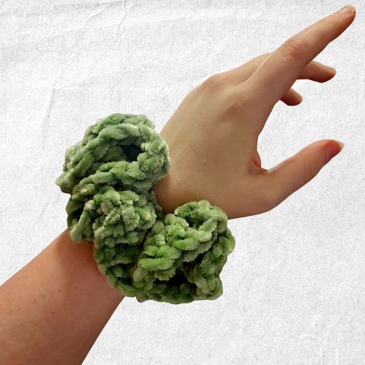 Crochet Velvet Scrunchie – Watercress