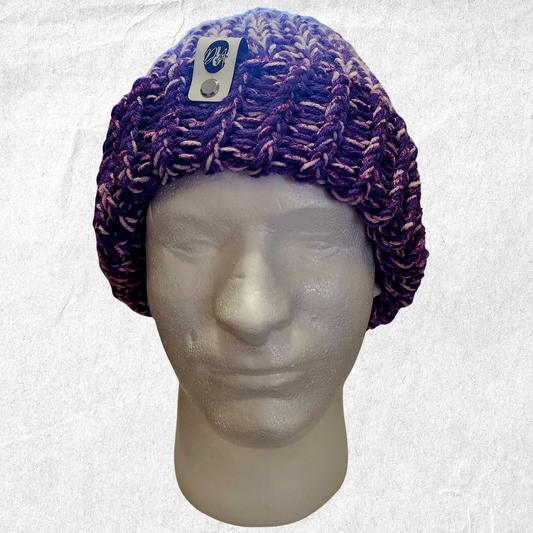 Chunky Knit Beanie – Purples