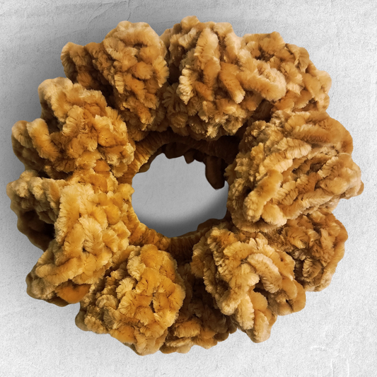 Crochet Velvet Scrunchie – Gold