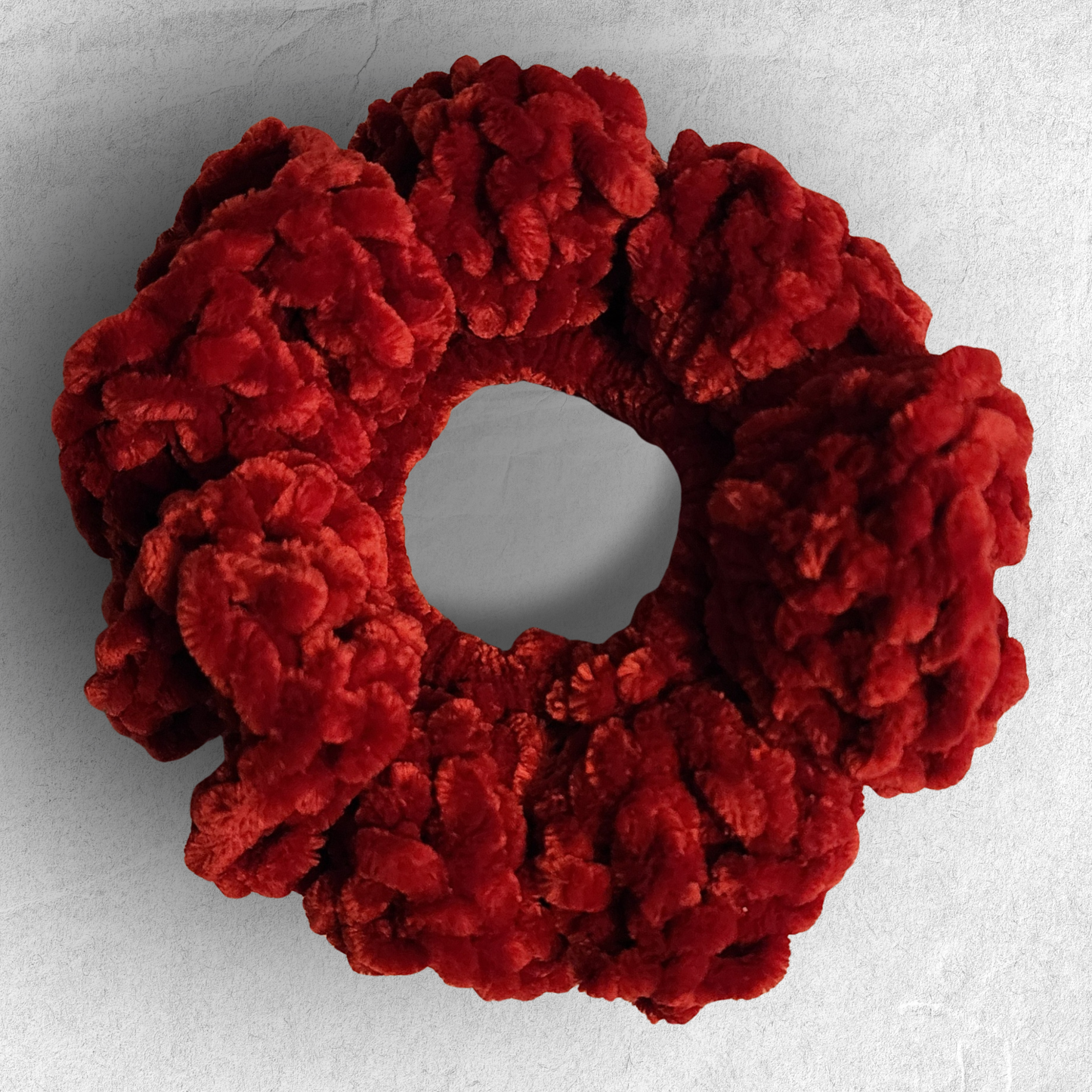 Crochet Velvet Scrunchie – Red