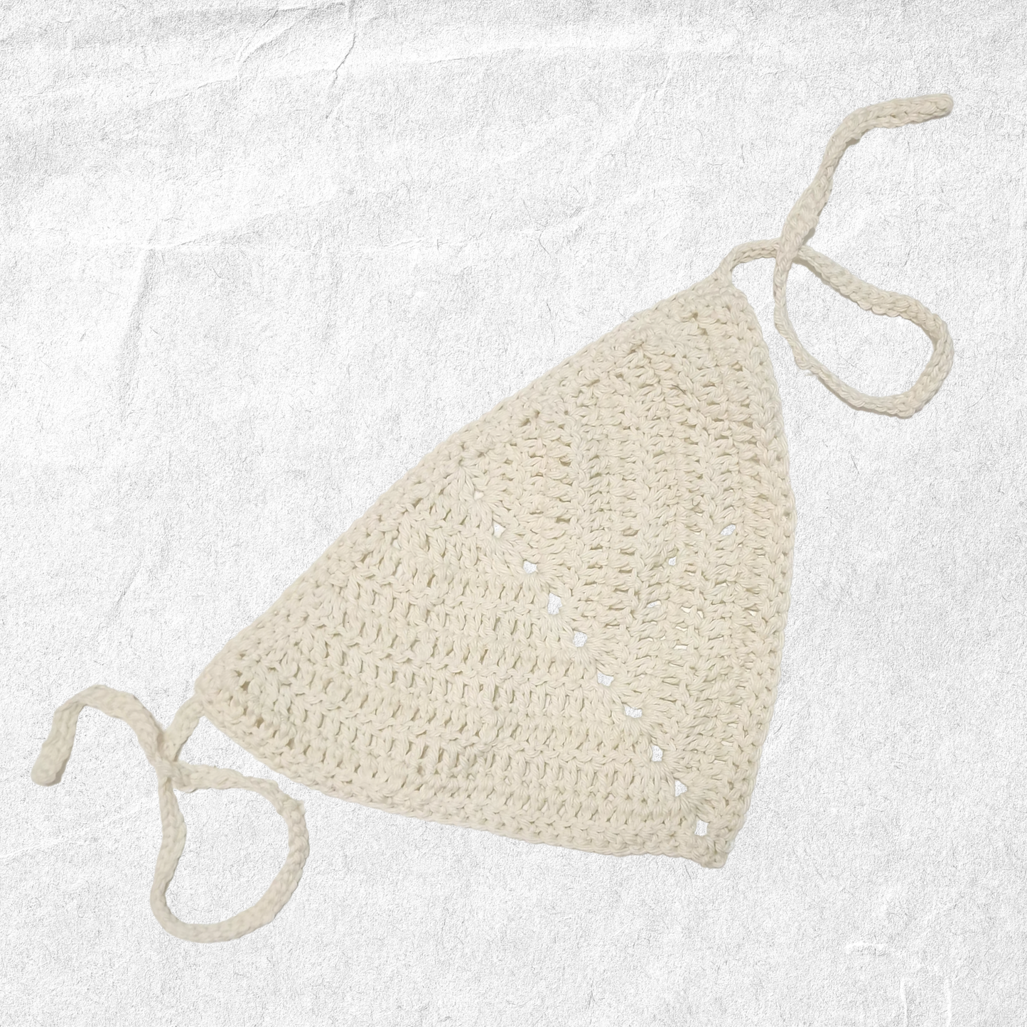 Crochet Cotton Hair Bandana - Ivory