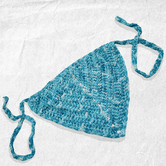 Crochet Cotton Hair Bandana - Light Blues