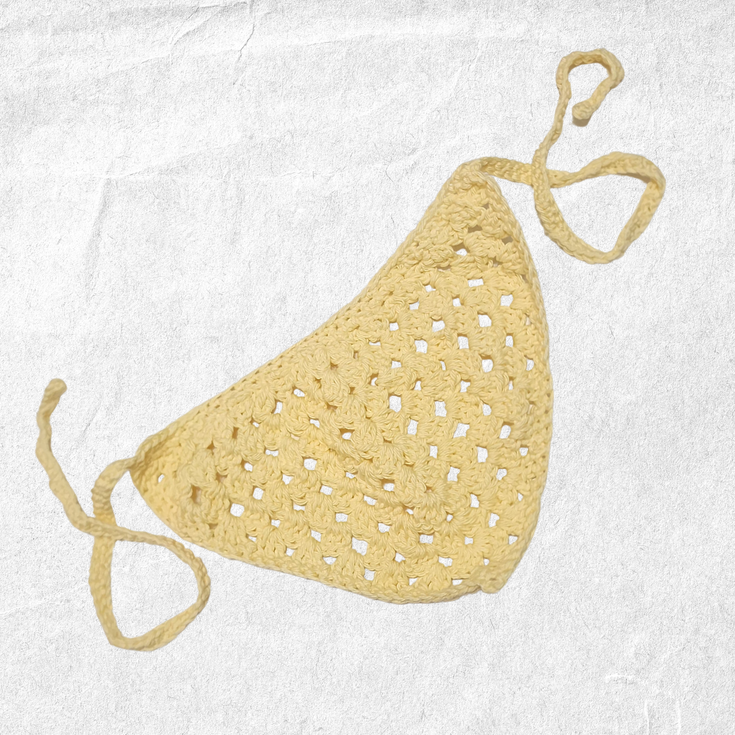 Crochet Cotton Hair Bandana - Light Yellow